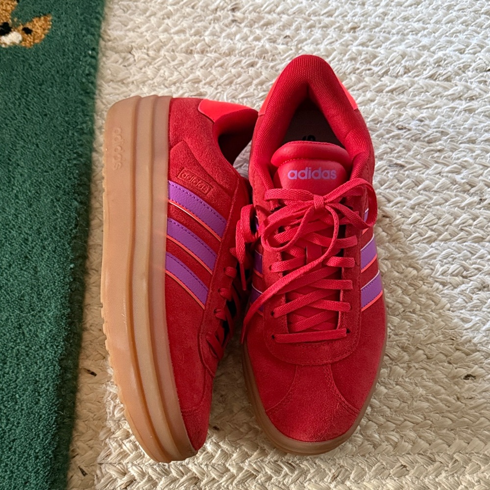 Adidas Women's Red and Purple Sneakers